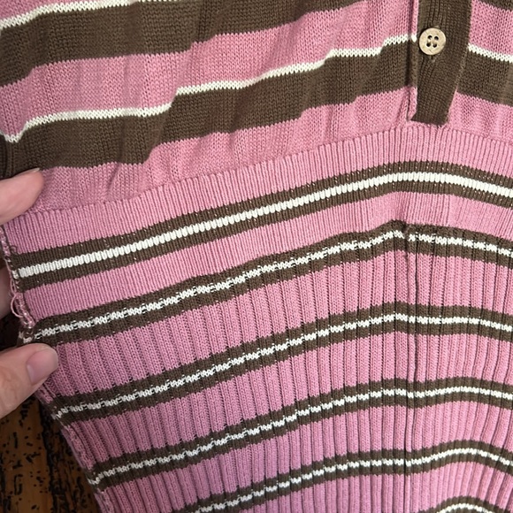 Free People Easy to Love Romper Knit Stripe Purple Fall Cozy Cabin Lounge - Picture 11 of 11